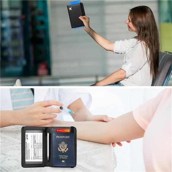 ZOPPEN Passport and Vaccine Card Holder, Passport Holder with Vaccine Card Slot - Picture 2 of 7